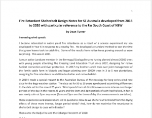 Fire Retardant Shelterbelt Design Notes for SE Australia by Dean Turner E